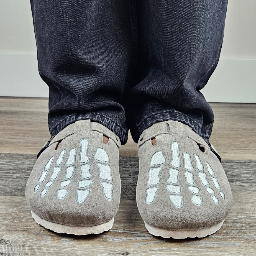 Stone Bone Leather Clogs