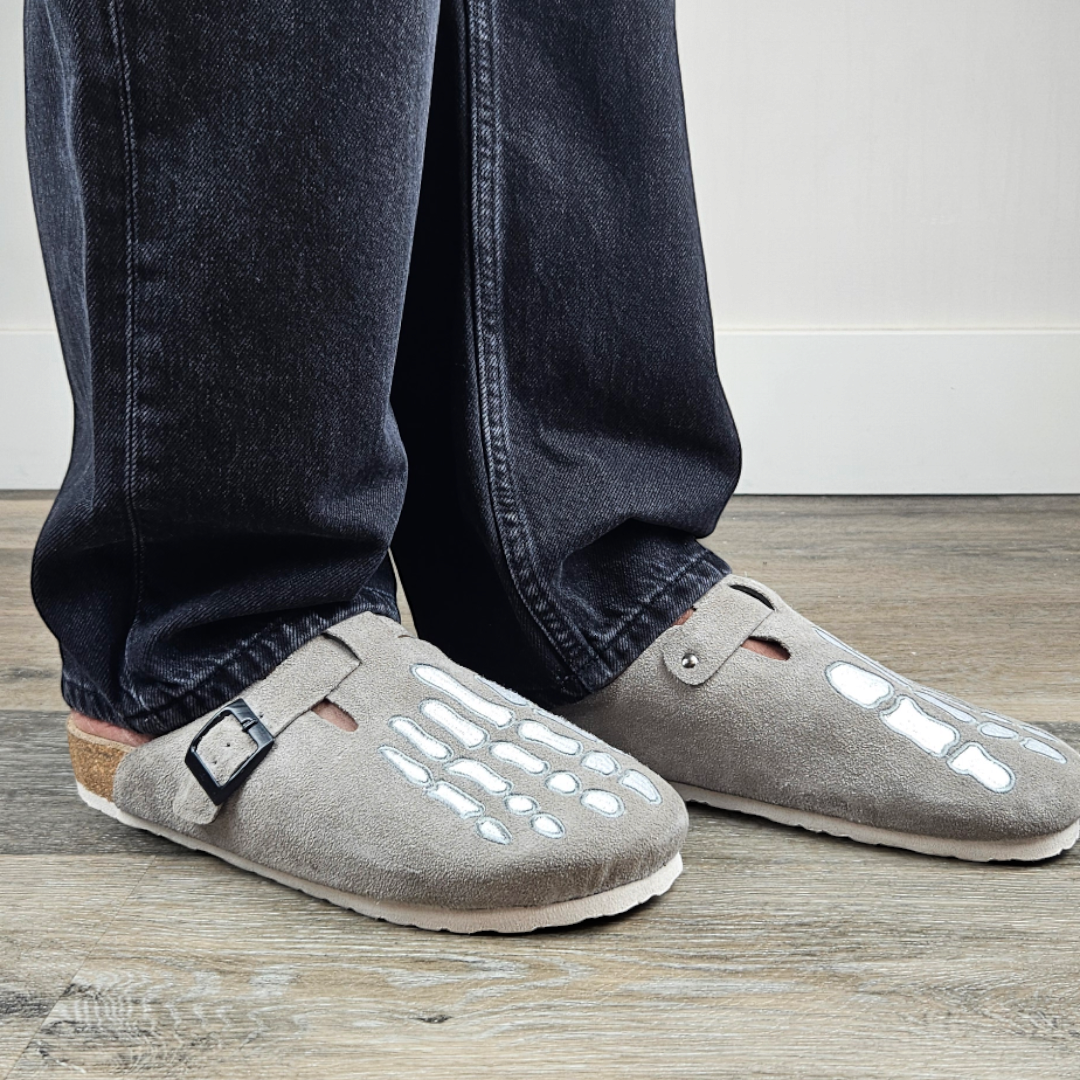 Stone Bone Leather Clogs