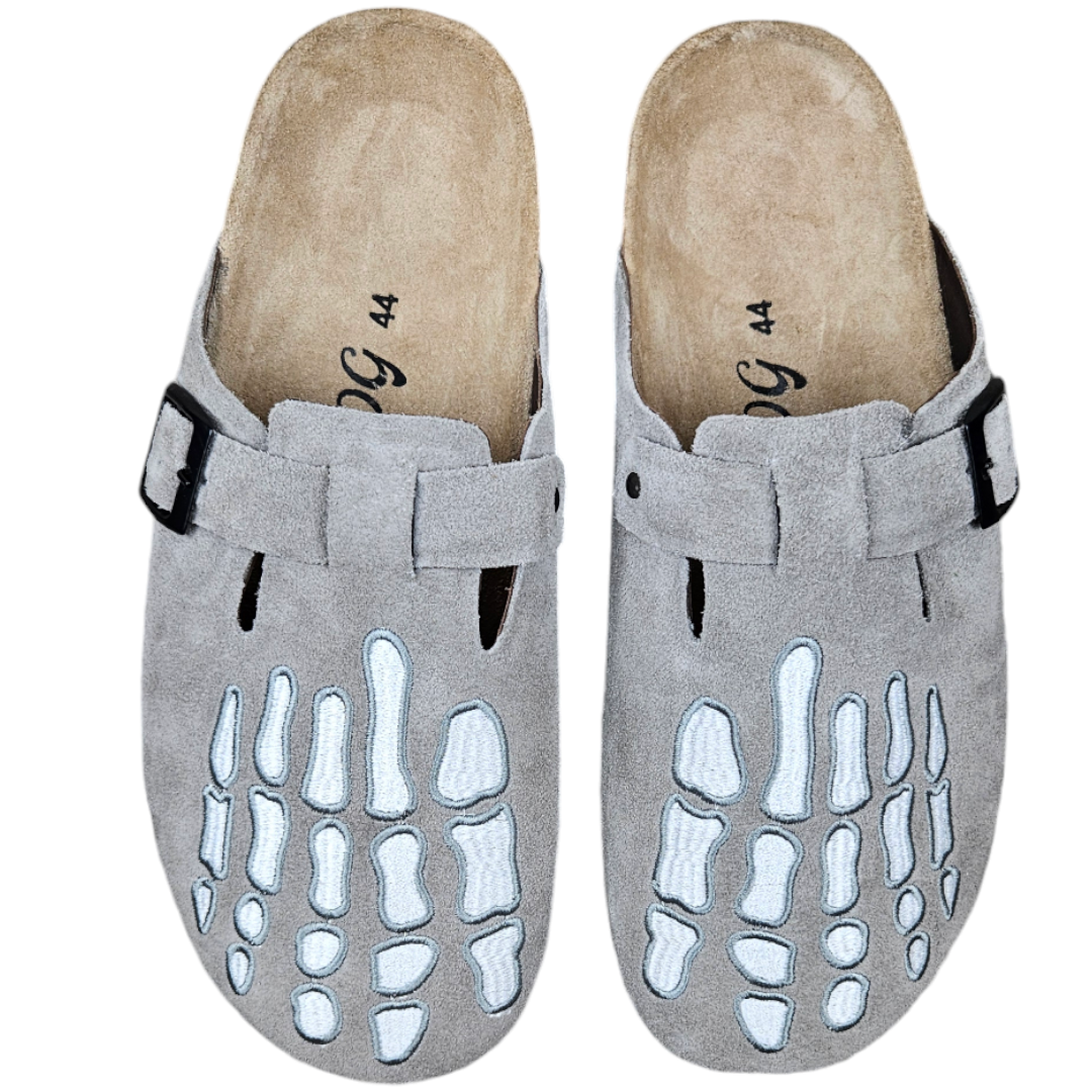 Stone Bone Leather Clogs