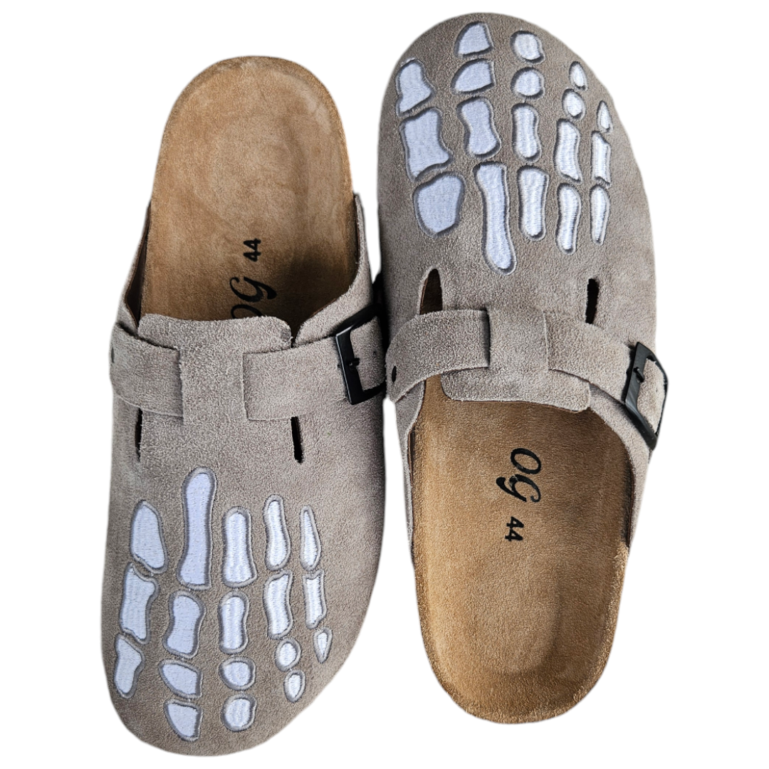Stone Bone Leather Clogs